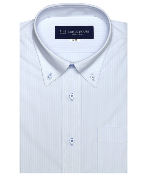 セール ビズポロ 形態安定ノーアイロン ボタンダウン 半袖ビジネスニットワイシャツ ビジネスシャツ Brick House By Tokyo Shirt ブリックハウス のファッション通販 Zozotown