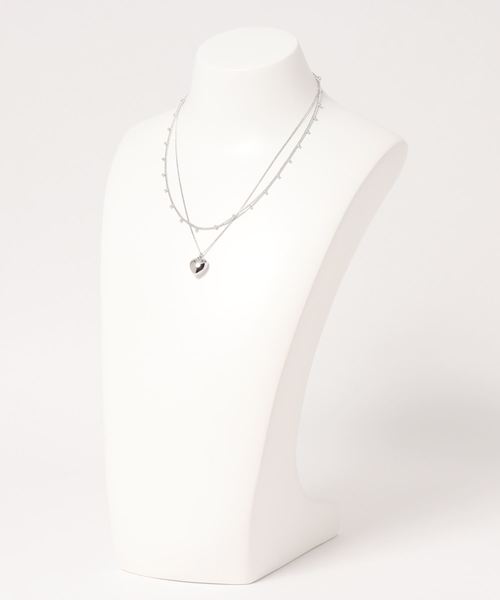 Heather（ヘザー）の「ハートトップ２レンネックレス　895097（ネックレス・レディース・ゴールド/シルバー・ONESIZE）」の3枚目の写真