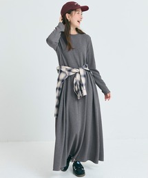 coca（coca） | エンボス加工Aラインフレアワンピース(ワンピース)