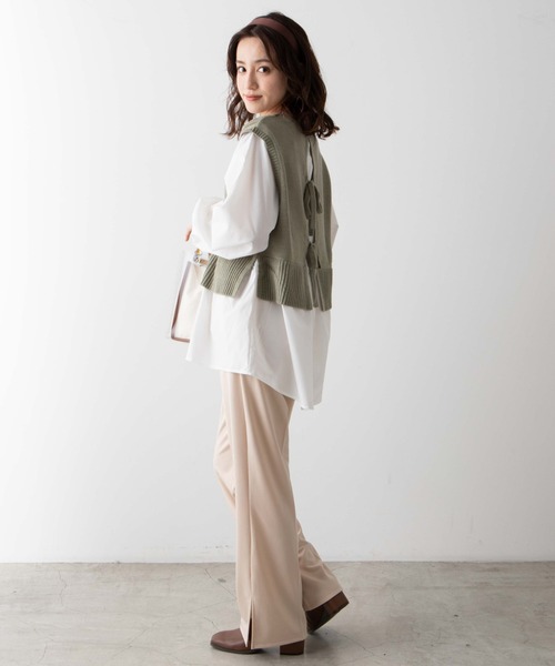 WEGO（ウィゴー）の「WEGO/ポンチスリットフレアパンツ（スラックス・レディース・ダークブラウン/パープル/ブラック/アイボリー/グリーン系その他・SMALL/MEDIUM）」の22枚目の写真