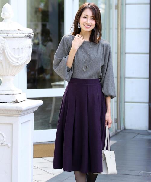 洗える 大人上品なウール調タックフレアスカート スカート Tiaclasse ティアクラッセ のファッション通販 Zozotown