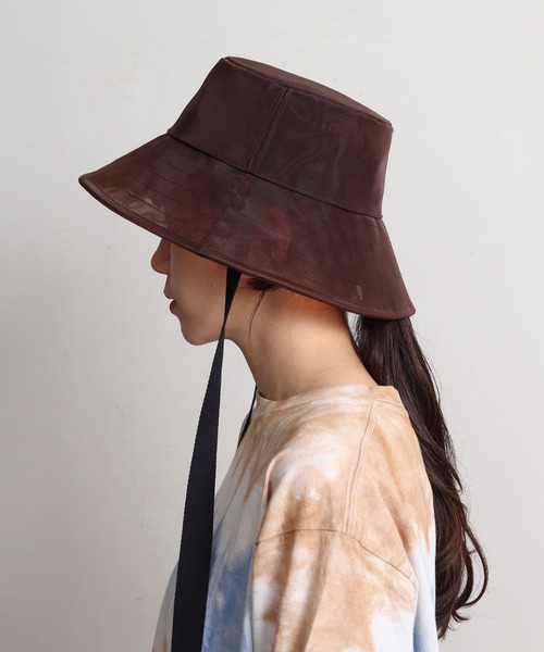 note et silence (ノートエシロンス)の「ナイロンメッシュ バケットハット(ハット・レディース・ブラック/ブラウン・FREE)」の4枚目の写真