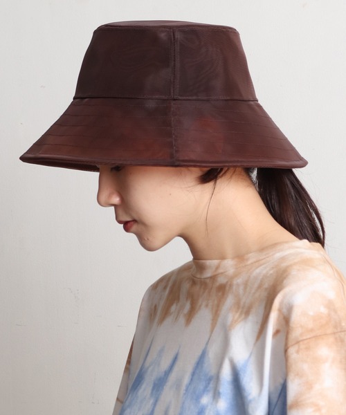 note et silence (ノートエシロンス)の「ナイロンメッシュ バケットハット(ハット・レディース・ブラック/ブラウン・FREE)」の13枚目の写真
