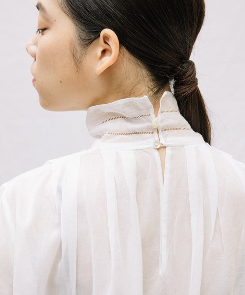 セール】【Liyoca】ベトナムハンド刺繍シアーブラウス（シャツ