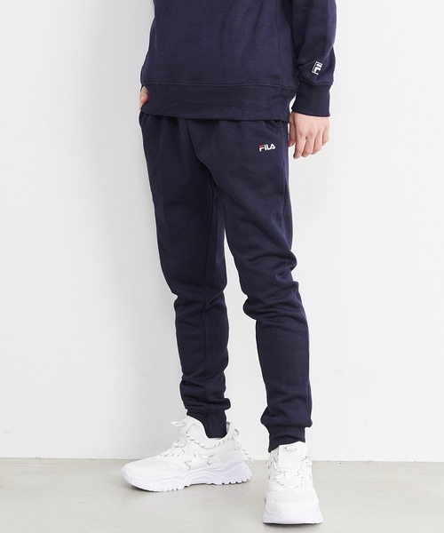 【セール】【FILA/フィラ】WEB限定 別注 ワンポイント ロゴ刺繍 ワンマイルウェア セットアップ スウェット ビッグシルエット トレーナー&ジョガーパンツ 裏毛（ルームウェア/パジャマ）｜FILA（フィラ）