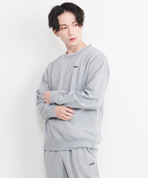 【セール】【FILA/フィラ】WEB限定 別注 ワンポイント ロゴ刺繍 ワンマイルウェア セットアップ スウェット ビッグシルエット トレーナー&ジョガーパンツ 裏毛（ルームウェア/パジャマ）｜FILA（フィラ）
