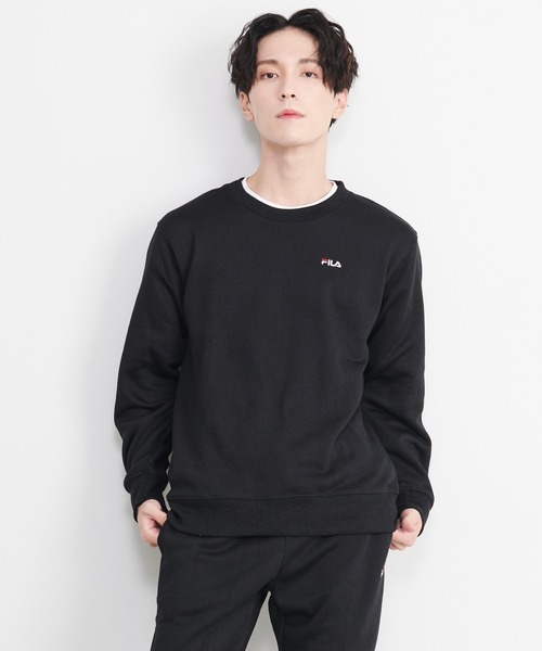 【セール】【FILA/フィラ】WEB限定 別注 ワンポイント ロゴ刺繍 ワンマイルウェア セットアップ スウェット ビッグシルエット トレーナー&ジョガーパンツ 裏毛（ルームウェア/パジャマ）｜FILA（フィラ）