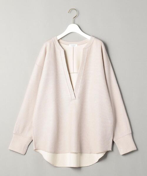 BEAUTY&YOUTH UNITED ARROWS（ビューティーアンドユースユナイテッドアローズ）の「BY ダブルフェイスディープVネックプルオーバーカットソー（Tシャツ/カットソー・レディース・コバルトブルー/ブラック/ナチュラル/ライム/オフホワイト・FREE）」の18枚目の写真