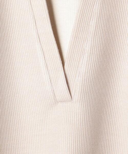 BEAUTY&YOUTH UNITED ARROWS（ビューティーアンドユースユナイテッドアローズ）の「BY ダブルフェイスディープVネックプルオーバーカットソー（Tシャツ/カットソー・レディース・コバルトブルー/ブラック/ナチュラル/ライム/オフホワイト・FREE）」の8枚目の写真