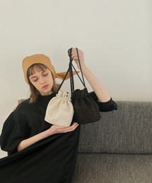 【EFOLE】ジャガード　巾着　バッグ