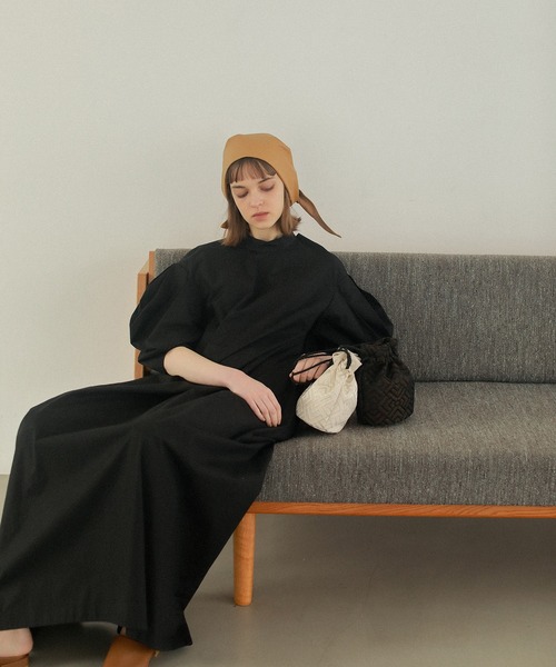 EFOLE（エフォル）の「【EFOLE】ジャガード　巾着　バッグ（エコバッグ/サブバッグ・レディース・ブラック/オフホワイト・FREE）」の10枚目の写真