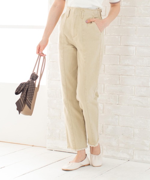 Mysa&Liina(ミーサリーナ)の「センターシームフリンジカラーデニムパンツ(デニムパンツ・レディース・パープル/オフホワイト/イエロー/ピンク/ミント/グレー/サックスブルー・M)」の22枚目の写真