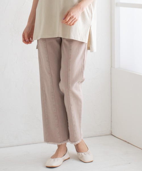 Mysa&Liina(ミーサリーナ)の「センターシームフリンジカラーデニムパンツ(デニムパンツ・レディース・パープル/オフホワイト/イエロー/ピンク/ミント/グレー/サックスブルー・M)」の16枚目の写真