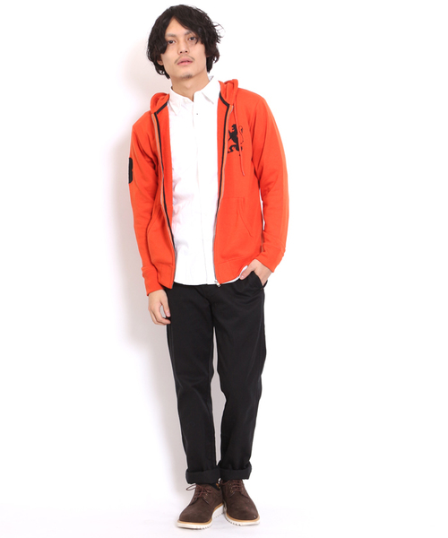 GIORDANO（ジョルダーノ）の「[GIORDANO]ライオン刺繍フルジップスウェットパーカー（パーカー・メンズ・ブラック/グレー/ブルー/オレンジ/レッド/カーキ・LARGE/MEDIUM/X-LARGE）」の20枚目の写真