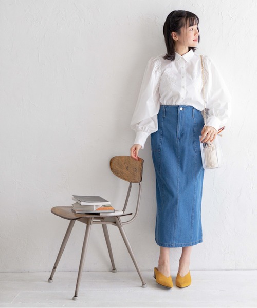 Mysa&Liina(ミーサリーナ)の「レトロ刺繍ブラウス(シャツ/ブラウス・レディース・オフホワイト/ブラック/グレイッシュベージュ・M)」の15枚目の写真