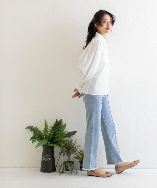 Mysa&Liina(ミーサリーナ)の「レトロ刺繍ブラウス(シャツ/ブラウス・レディース・オフホワイト/ブラック/グレイッシュベージュ・M)」の7枚目の写真