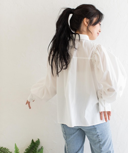 Mysa&Liina(ミーサリーナ)の「レトロ刺繍ブラウス(シャツ/ブラウス・レディース・オフホワイト/ブラック/グレイッシュベージュ・M)」の5枚目の写真