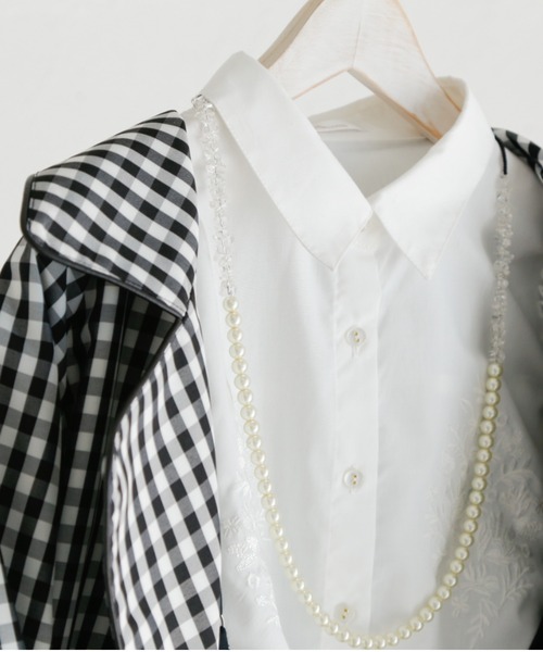 Mysa&Liina(ミーサリーナ)の「レトロ刺繍ブラウス(シャツ/ブラウス・レディース・オフホワイト/ブラック/グレイッシュベージュ・M)」の13枚目の写真