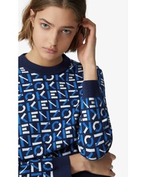 現行 KENZO モノグラム 総柄ロゴ ニット セーター M KENZO（ケンゾー）の「Kenzo Sport Large Monogram Jacquard
