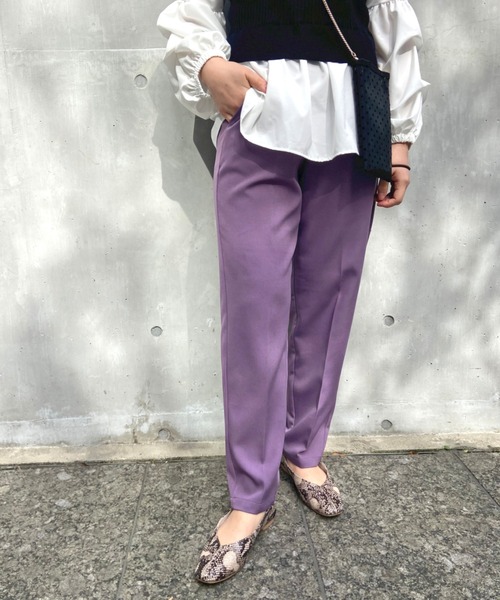 prose verse（プロズヴェール）の「T/PUセンタープレスパンツ（その他パンツ・レディース・ミント/イエロー/グレイッシュベージュ/ブラック/ブラウン/パープル・ﾌﾘ-）」の5枚目の写真