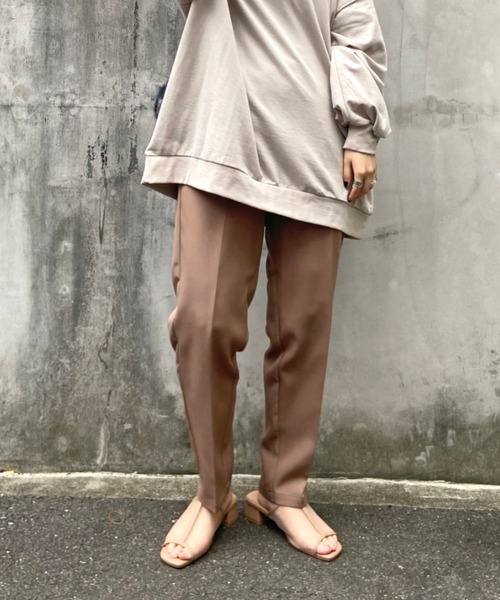 prose verse（プロズヴェール）の「T/PUセンタープレスパンツ（その他パンツ・レディース・ミント/イエロー/グレイッシュベージュ/ブラック/ブラウン/パープル・ﾌﾘ-）」の2枚目の写真