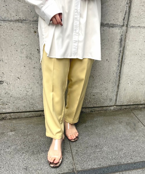 prose verse（プロズヴェール）の「T/PUセンタープレスパンツ（その他パンツ・レディース・ミント/イエロー/グレイッシュベージュ/ブラック/ブラウン/パープル・ﾌﾘ-）」の6枚目の写真