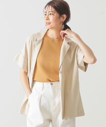 BEAMS LIGHTS | BEAMS LIGHTS / フェイクレザー ベルト 開襟 ジャケット(その他アウター)