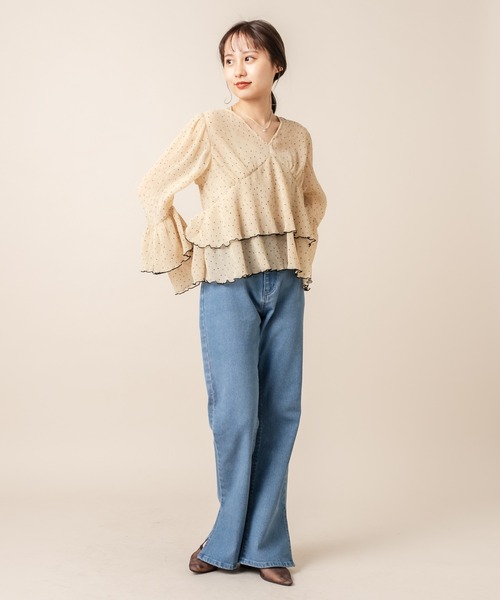 mline（エムライン）の「[mline] WEB限定 ドビードットシフォンブラウス（シャツ/ブラウス・レディース・ホワイト/ブラック/ベージュ・FREE）」の16枚目の写真