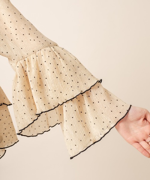 mline（エムライン）の「[mline] WEB限定 ドビードットシフォンブラウス（シャツ/ブラウス・レディース・ホワイト/ブラック/ベージュ・FREE）」の11枚目の写真