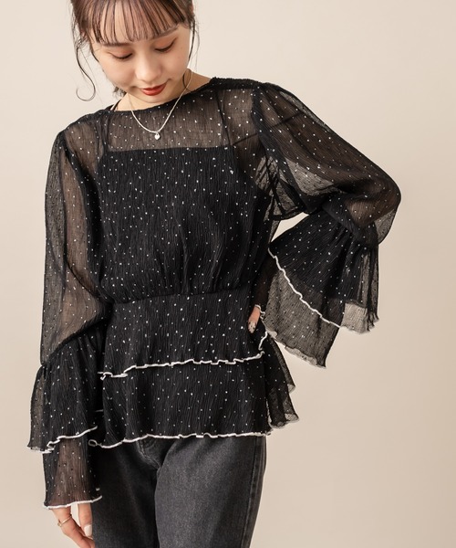 mline（エムライン）の「[mline] WEB限定 ドビードットシフォンブラウス（シャツ/ブラウス・レディース・ホワイト/ブラック/ベージュ・FREE）」の18枚目の写真