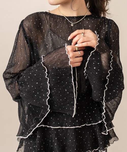 mline（エムライン）の「[mline] WEB限定 ドビードットシフォンブラウス（シャツ/ブラウス・レディース・ホワイト/ブラック/ベージュ・FREE）」の6枚目の写真