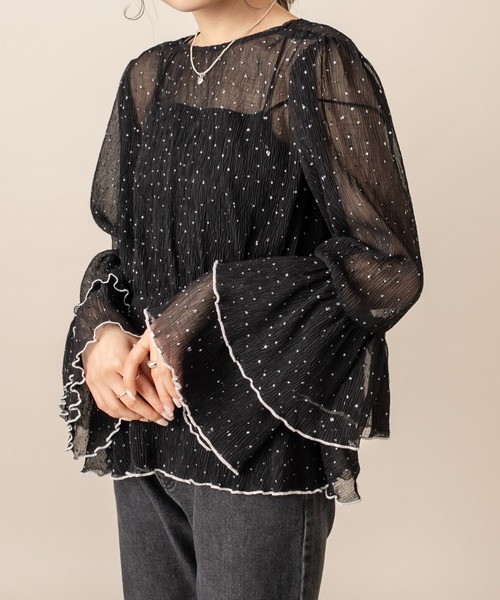 mline（エムライン）の「[mline] WEB限定 ドビードットシフォンブラウス（シャツ/ブラウス・レディース・ホワイト/ブラック/ベージュ・FREE）」の12枚目の写真