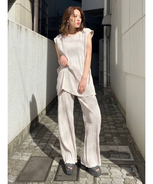 EMODA（エモダ）の「シャーリングラフパンツ（その他パンツ・レディース・ホワイト/ブラック/グレー/オレンジ/ミント・FREE）」の21枚目の写真