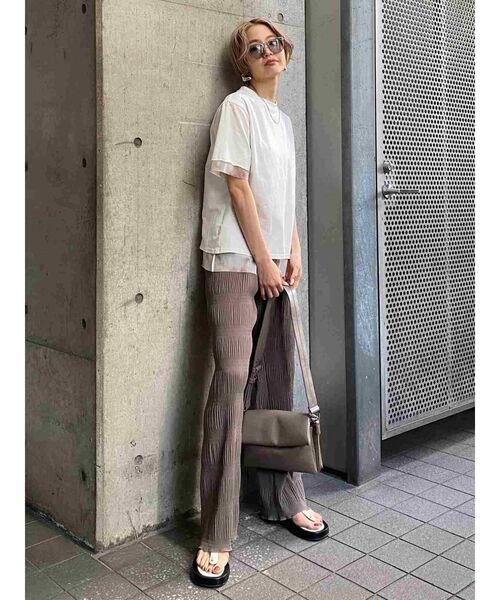 EMODA（エモダ）の「シャーリングラフパンツ（その他パンツ・レディース・ホワイト/ブラック/グレー/オレンジ/ミント・FREE）」の15枚目の写真