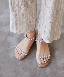 コットンパール付きサンダル(215-30008)JELLY BEANS(ジェリービーンズ)