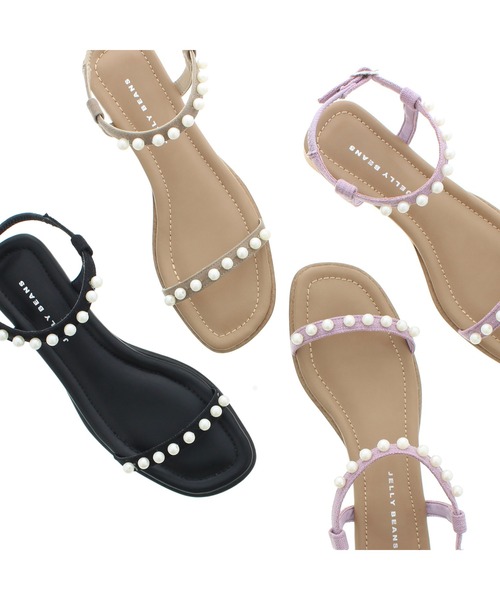 JELLY BEANS（ジェリービーンズ）の「コットンパール付きサンダル(215-30008)JELLY BEANS(ジェリービーンズ)（サンダル・レディース・ラベンダー/グレイッシュベージュ/ブラック・L/M/S）」の16枚目の写真