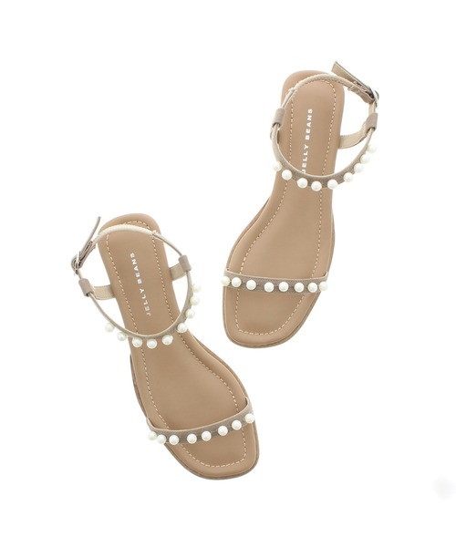 JELLY BEANS（ジェリービーンズ）の「コットンパール付きサンダル(215-30008)JELLY BEANS(ジェリービーンズ)（サンダル・レディース・ラベンダー/グレイッシュベージュ/ブラック・L/M/S）」の4枚目の写真