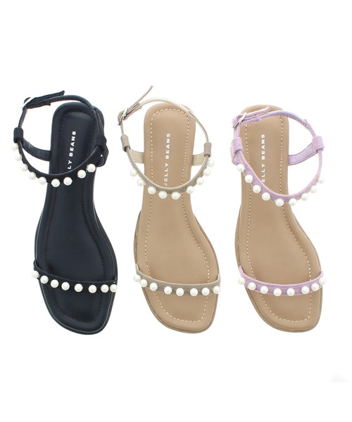 JELLY BEANS（ジェリービーンズ）の「コットンパール付きサンダル(215-30008)JELLY BEANS(ジェリービーンズ)（サンダル・レディース・ラベンダー/グレイッシュベージュ/ブラック・L/M/S）」の22枚目の写真