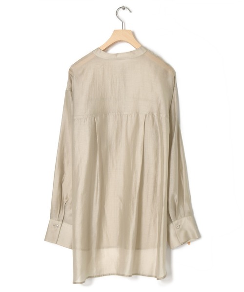 w closet（ダブルクローゼット）の「バンドカラーシアーシャツ（シャツ/ブラウス・レディース・ライトグレー/ライトベージュ・マルチサイズ）」の21枚目の写真