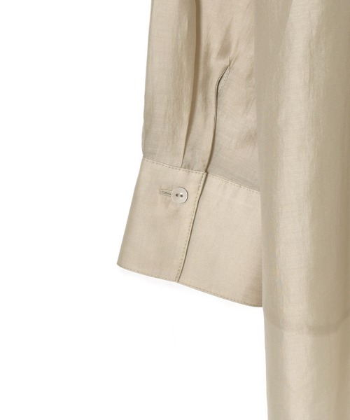 w closet（ダブルクローゼット）の「バンドカラーシアーシャツ（シャツ/ブラウス・レディース・ライトグレー/ライトベージュ・マルチサイズ）」の15枚目の写真