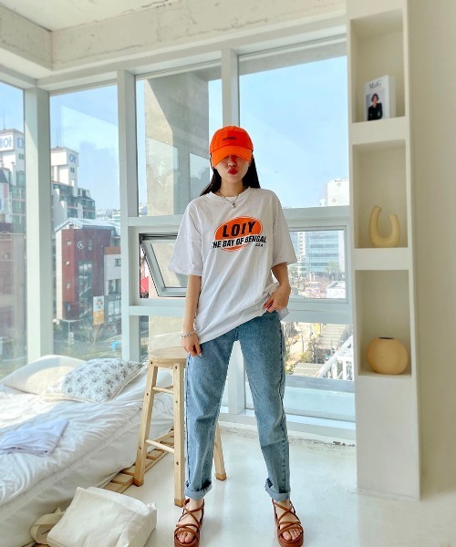 CEMONEMO（セモネモ）の「ハイウエスト 無地デニム テーパード パンツ（デニムパンツ・レディース・インディゴブルー・S/M/L）」の6枚目の写真