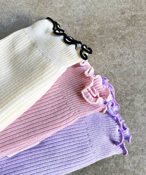 SHIZUTA（シズタ）の「SZT:キッズ&ジュニア＆レディース　メロウ フリル リブソックス 3足セット（ソックス/靴下・キッズ・グレー/ピンク/セージグリーン/ベージュ・M/L/LL）」の17枚目の写真