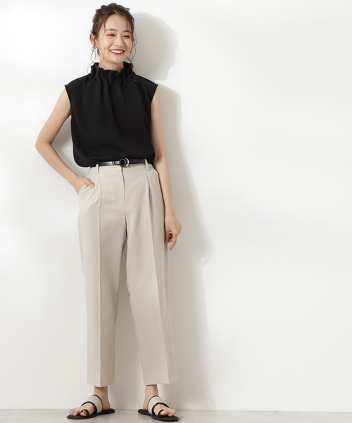 N.（N. Natural Beauty Basic）（エヌエヌナチュラルビューティーベーシック）の「【追加生産】◆ペーパーバックノースリーブブラウス（シャツ/ブラウス・レディース・グレー/クリーム/ブラック/カーキ/ドット・MEDIUM）」の6枚目の写真