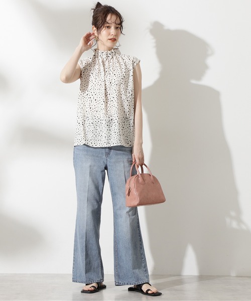 N.（N. Natural Beauty Basic）（エヌエヌナチュラルビューティーベーシック）の「【追加生産】◆ペーパーバックノースリーブブラウス（シャツ/ブラウス・レディース・グレー/クリーム/ブラック/カーキ/ドット・MEDIUM）」の20枚目の写真