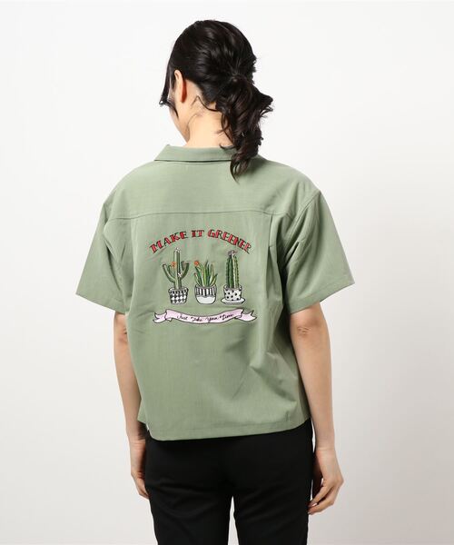 179/WG（イチナナキュウダブルジー）の「後ろ刺繍ボーリングシャツ（シャツ/ブラウス・レディース・グリーン/ブルー/ブラック/ベージュ・MEDIUM）」の13枚目の写真