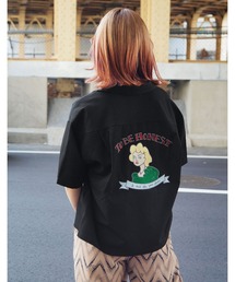 後ろ刺繍ボーリングシャツ