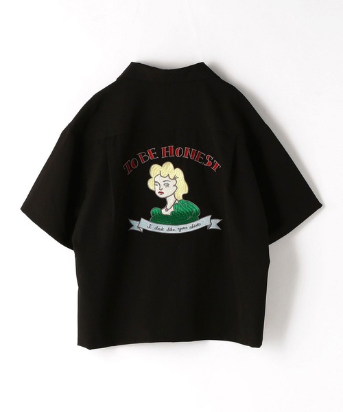 179/WG（イチナナキュウダブルジー）の「後ろ刺繍ボーリングシャツ（シャツ/ブラウス・レディース・グリーン/ブルー/ブラック/ベージュ・MEDIUM）」の17枚目の写真