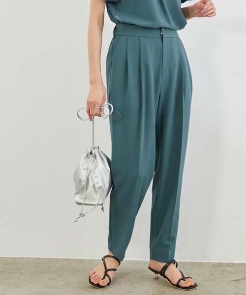 ROPE' PICNIC（ロペピクニック）の「【セットアップ対応】麻調タックテーパードパンツ（その他パンツ・レディース・ネイビー/ベージュ/モスグリーン・38/36/40）」の3枚目の写真