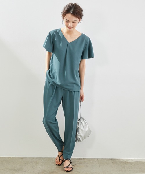 ROPE' PICNIC（ロペピクニック）の「【セットアップ対応】麻調タックテーパードパンツ（その他パンツ・レディース・ネイビー/ベージュ/モスグリーン・38/36/40）」の13枚目の写真