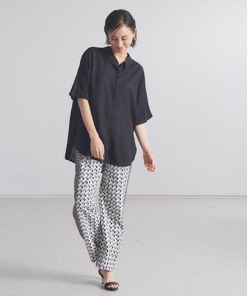 qualite（カリテ）の「レーヨンリネンシアーシャツ（シャツ/ブラウス・レディース・グリーン/キャメル/ブラック・フリー）」の14枚目の写真